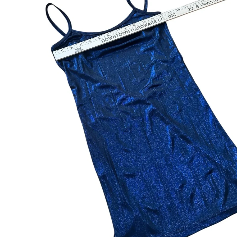 BKE Boutique Tank Dress Camisole Shimmering Midnight Blue Size M in EUC